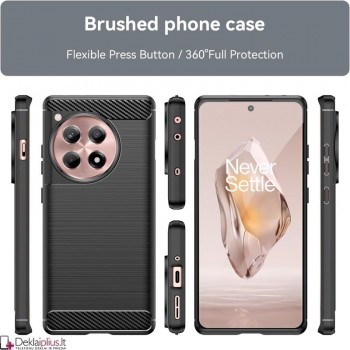 Carbon guminis dėklas - juodas (Oneplus 12R) Carbon guminis dėklas - juodas (Oneplus 12R)